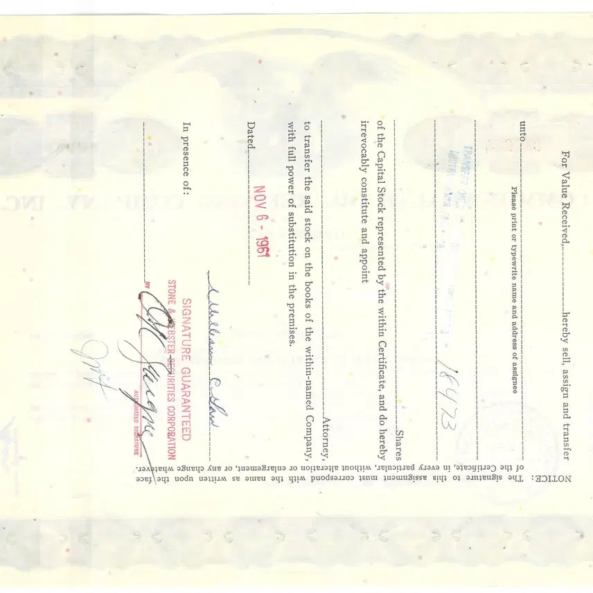 [BUNJANG] Commonwealth Oil Refining Company CORCO K-141 1,000 Shares Common Stock Certificate 1959 / [역사물: 실물 주식 증서] CORCO   K-141