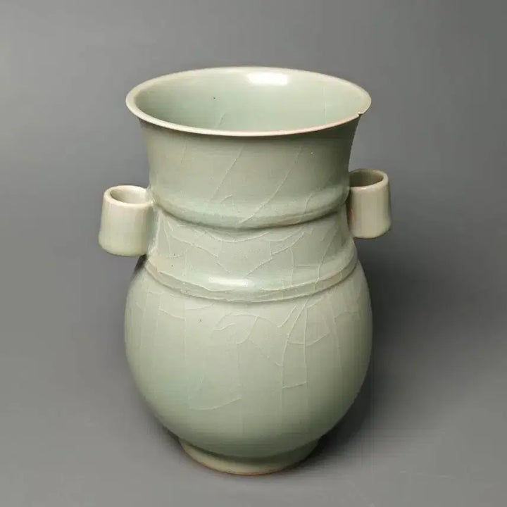 [BUNJANG] Chinese Celadon Porcelain Twin Vase (Qing Dynasty Mid-Period Longquan Kiln) / [진품] 청대 중기 용천요 청자 쌍이준 중국도자기 골동품 고미술품