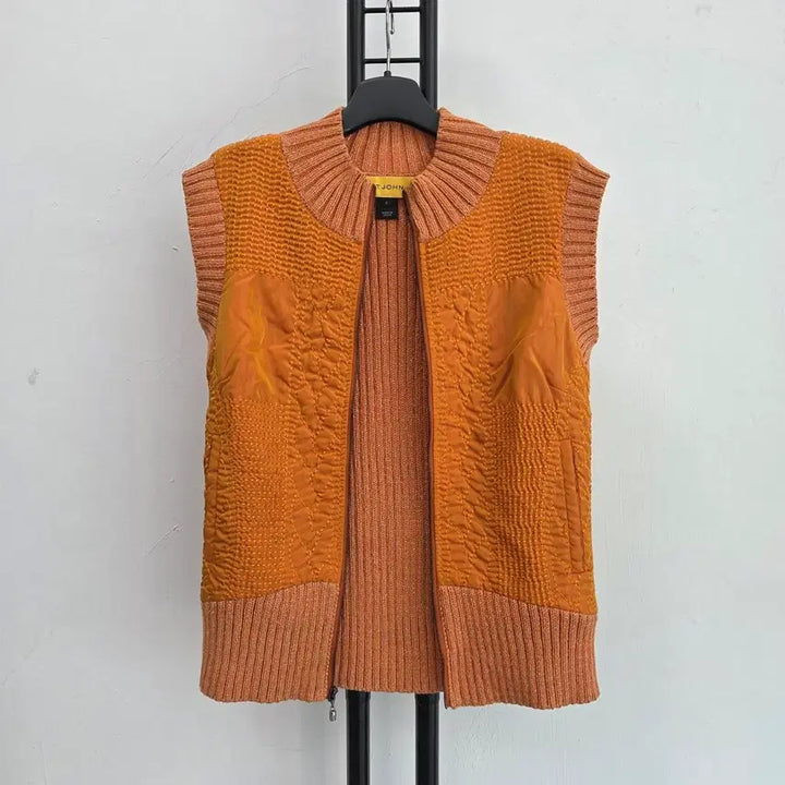 [BUNJANG] ST. JOHN Orange Knit Vest / 정품 센존 ST.JOHN 니트 베스트 오렌지
