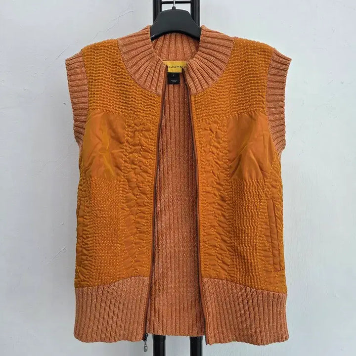 [BUNJANG] ST. JOHN Orange Knit Vest / 정품 센존 ST.JOHN 니트 베스트 오렌지