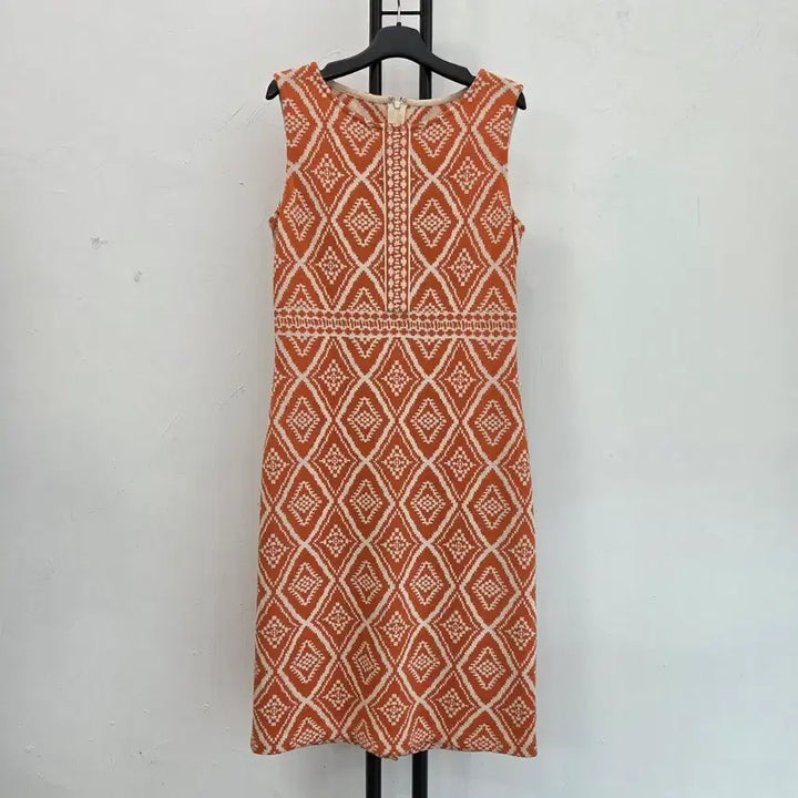 [BUNJANG] ST. JOHN Sleeveless Midi Dress with Pattern / 정품 센존 ST.JOHN 패턴 민소매 원피스