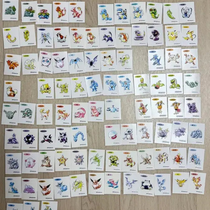 [BUNJANG] 1996 Pokemon Stickers 94 Types Bundle Set / 1996 포켓몬 띠부씰 94종 일괄 판매합니다