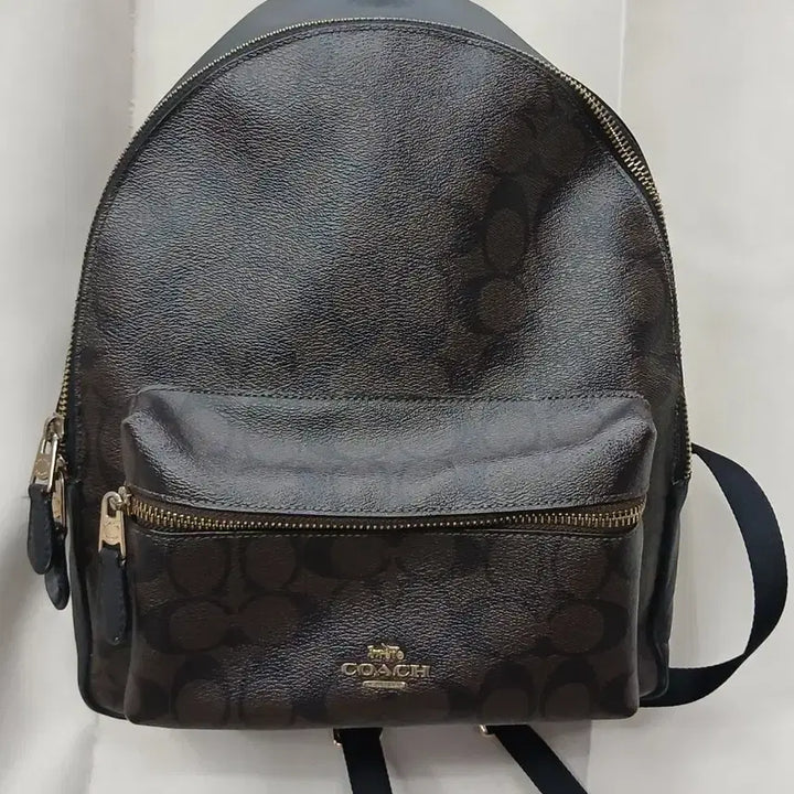 [BUNJANG] Coach Signature Brown Backpack / 코치 시그니처 브라운 백팩