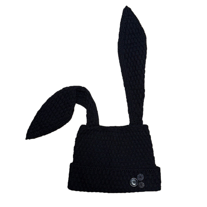 [BUNJANG] Carbon Magnesium Button Rabbit Beanie Black / (새상품) 탄산마그네슘 버튼 래빗 비니 블랙