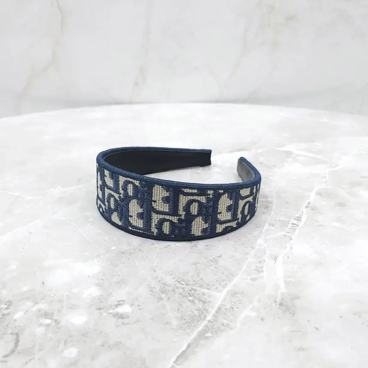 [BUNJANG] Dior Oblique Embroidered Headband / 디올 오블리크 자수 헤어 밴드 34HBO988X131