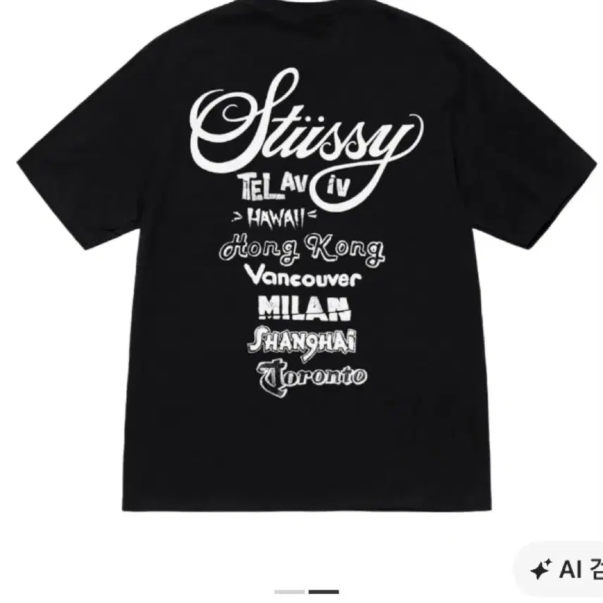 [BUNJANG] Stussy Tour Short Sleeve T-Shirt Black / 스투시 투어 반팔티셔츠 블랙