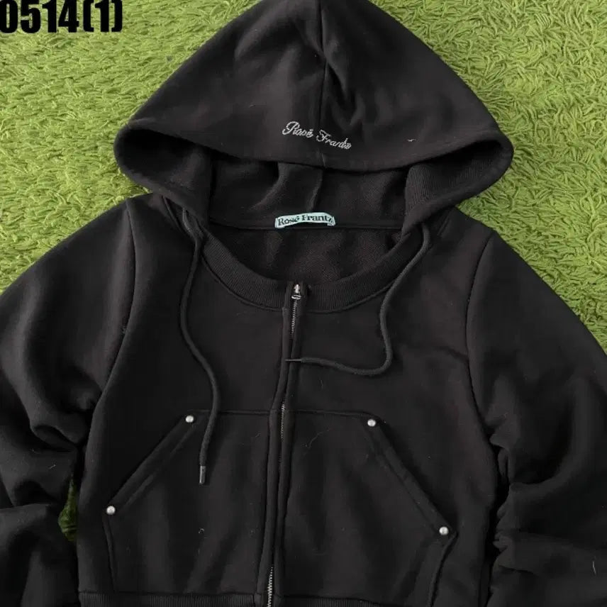 [BUNJANG] Rose Frantz Black Hooded Zip-Up Jacket / Rose Frantz블랙 후드 집업