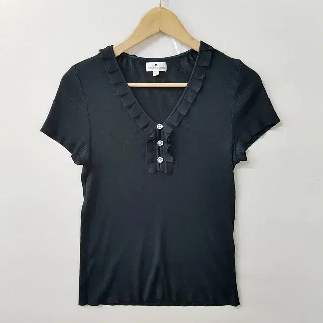 [BUNJANG] Courreges Frill Blouse Black / courreges 꾸레주 프릴 블라우스 블랙