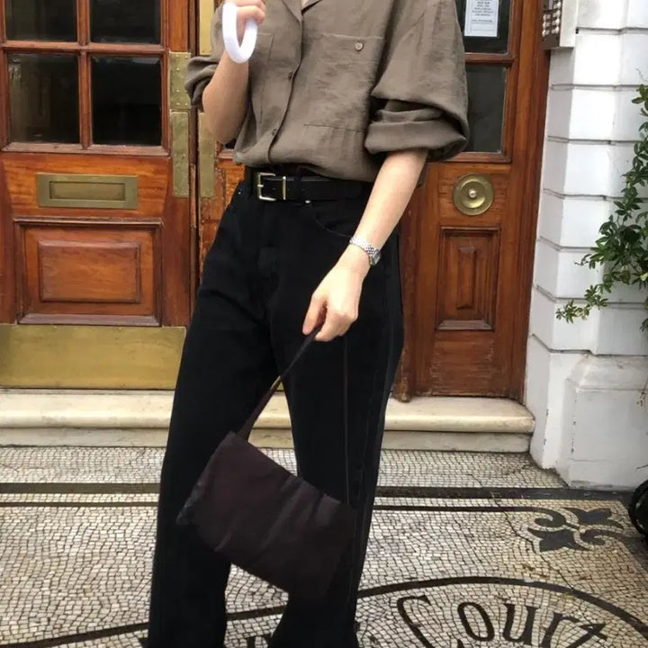 [BUNJANG] Shop Hour Dave Wide Denim Pants Black / 샵아워 데이브 와이드 데님 PT 블랙
