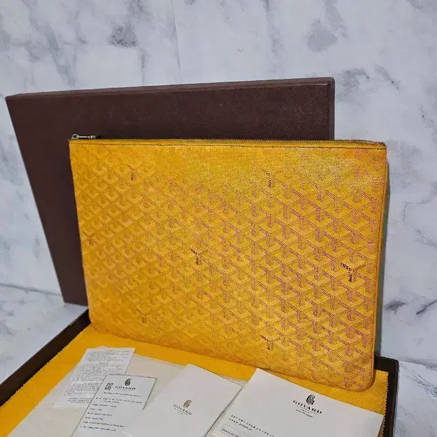 [BUNJANG] Goyard Saint Louis Clutch GM Yellow / 고야드 세나 클러치 GM 옐로우