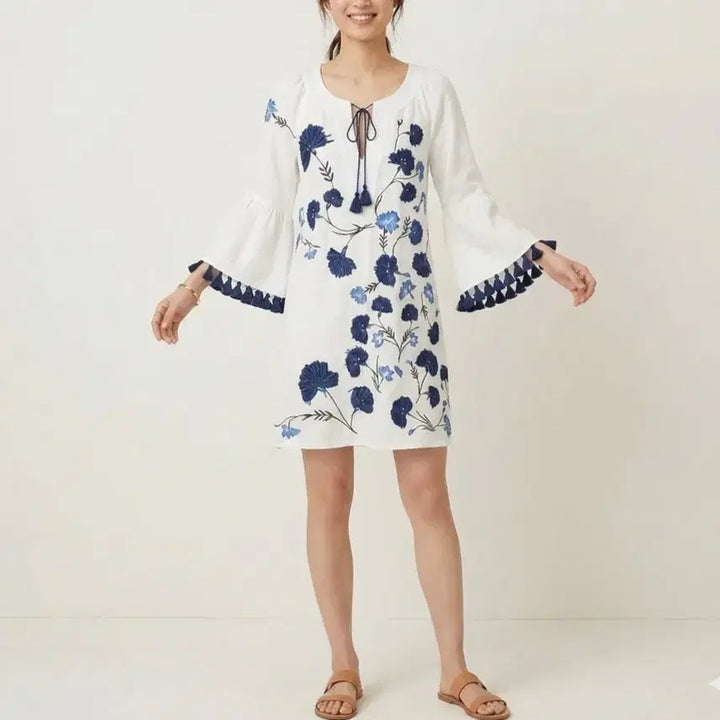 [BUNJANG] Club Monaco Embroidered Linen Dress / [55]클럽모나코 자수 린넨 원피스