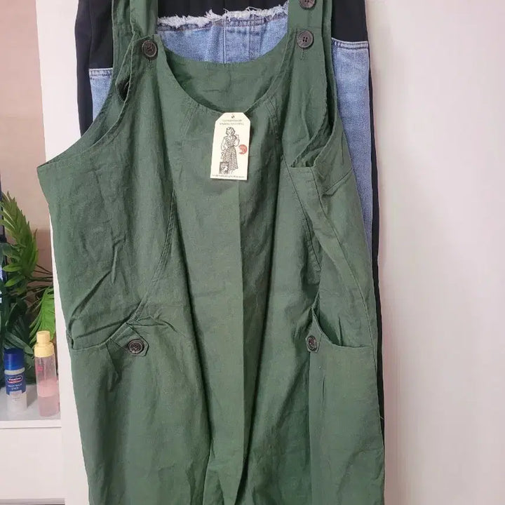 [BUNJANG] Linen Pinafore Skirt / 린넨멜빵 치마 새거