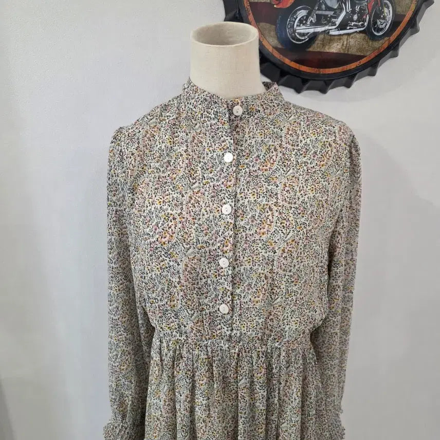 [BUNJANG] Enc Floral Print Long Dress / Enc s 잔꽃무늬 롱 원피스 86-91-162
