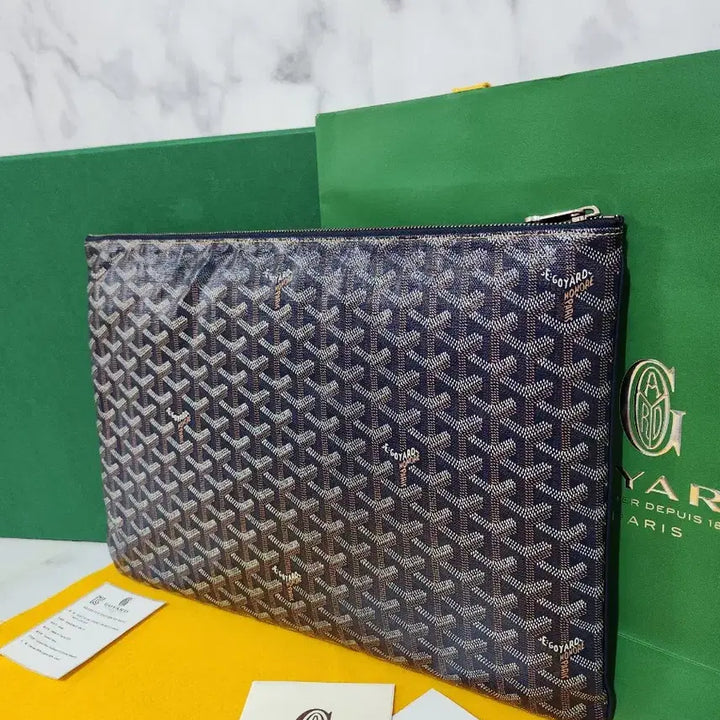 [BUNJANG] Goyard Saint Louis Clutch Bag Navy GM / 고야드 세나 클러치백 네이비 Gm