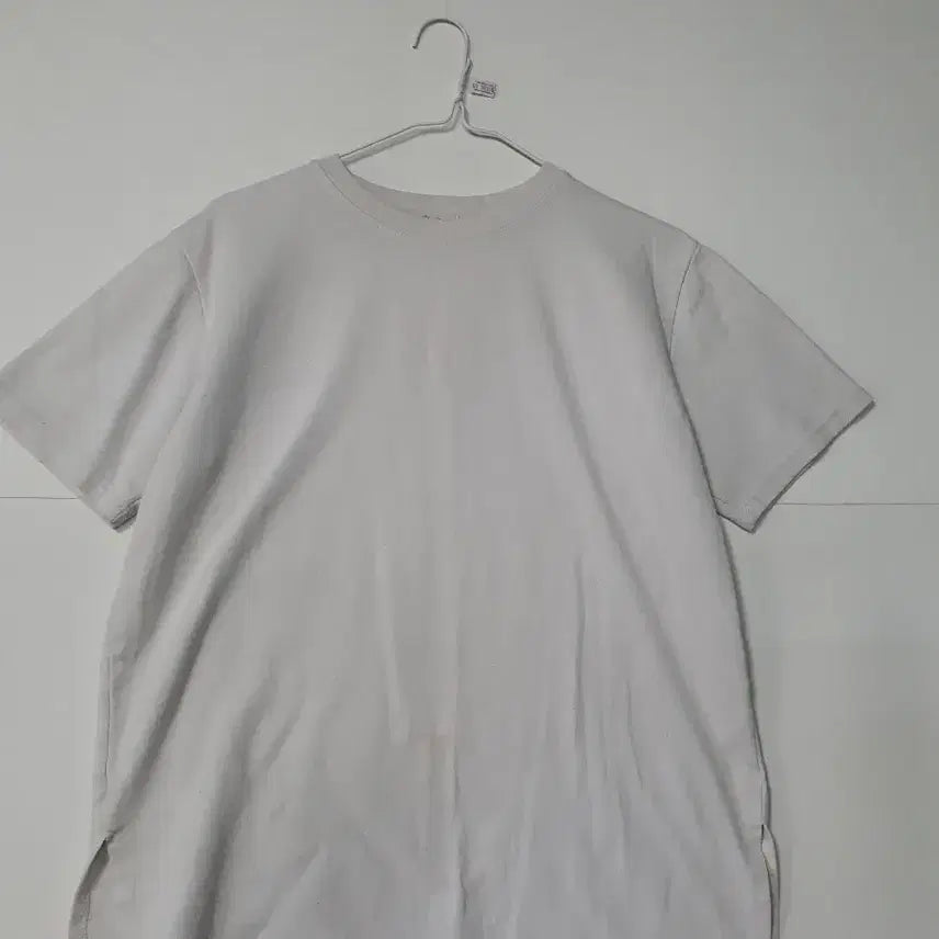 [BUNJANG] White Side Slit Short-Sleeve Layered T-Shirt / 화이트 옆트임 반팔 레이어드 티셔츠 0358