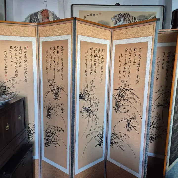 [BUNJANG] Banyasimgyeong 10-Panel Orchid Folding Screen / 반야심경10폭 난초그림 8폭병풍