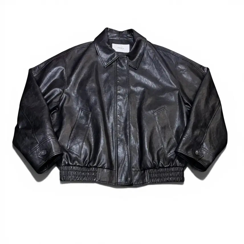 [BUNJANG] NILBY P Black Leather Jacket / 34 닐바이피 NILBY P 블랙 레더 가죽자켓