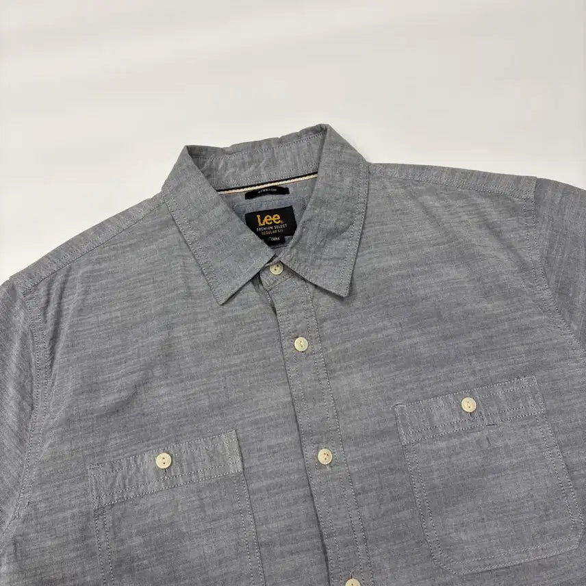 [BUNJANG] Lee Chambray Vintage Short Sleeve Shirt / LEE 리 샴브레이 빈티지 반팔 셔츠