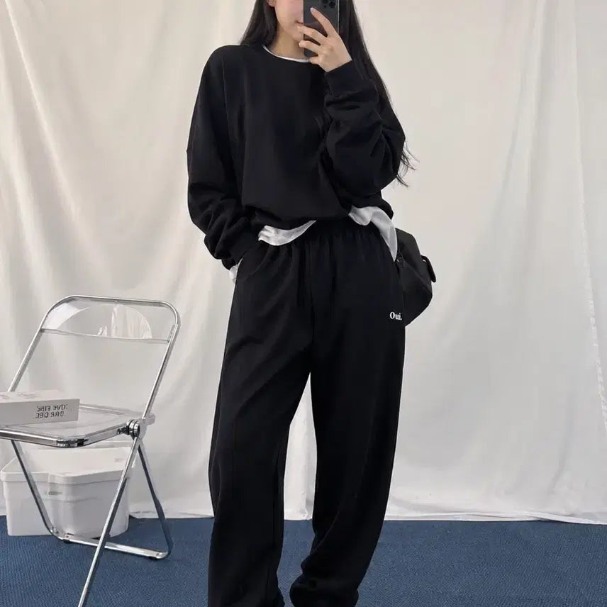 [BUNJANG] Oui Jogger Pants Black / Oui 조거팬츠 블랙 교신가능