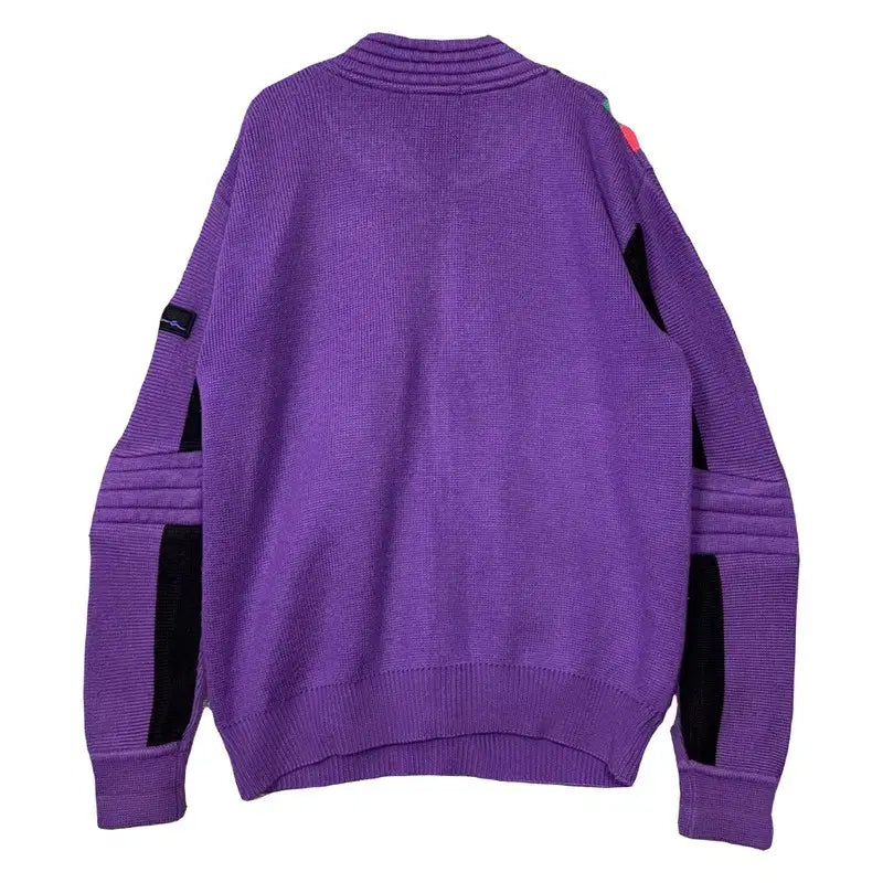 [BUNJANG] Puma 90s Archive Purple Multicolour Half-Zip Sweatshirt / 푸마 90s 아카이브 퍼플 멀티컬러 반집업 스웨트 110