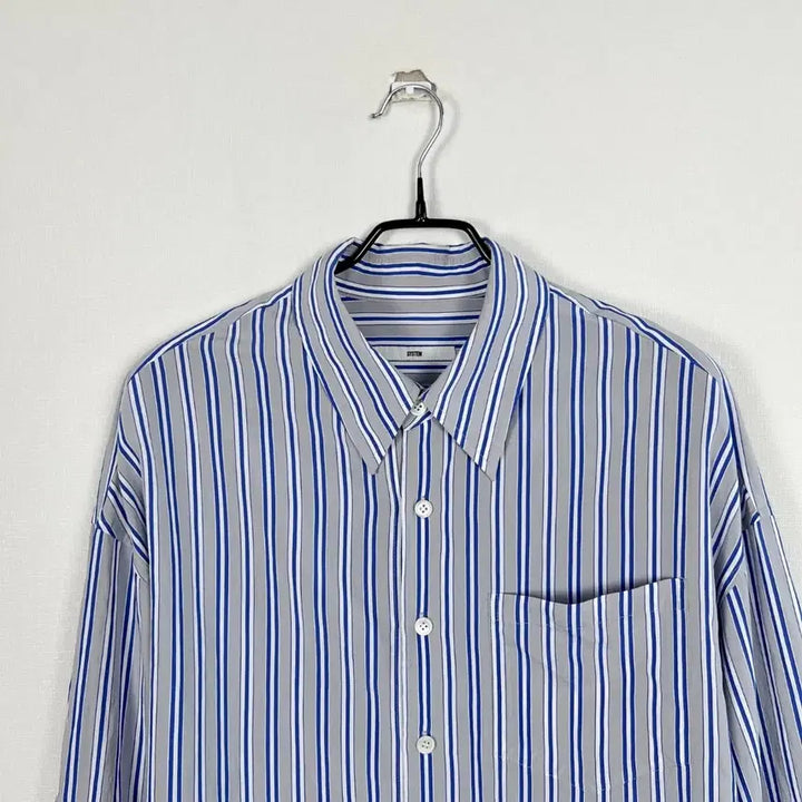 [BUNJANG] System Oversized Striped Shirt / 시스템 오버핏 스트라이프 셔츠 남방 한섬 남95 라덴 빈티지
