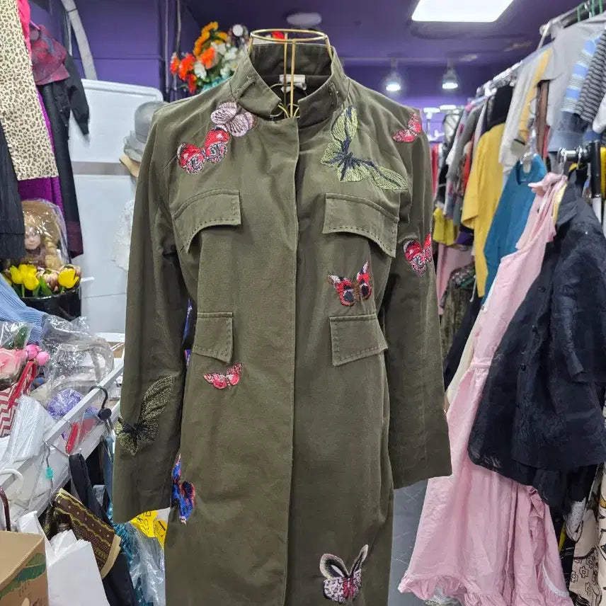 [BUNJANG] NOW IDEA BY Embroidered Field Jacket (Size 66) / NOW IDEA BY 자수 야상 코트(66)