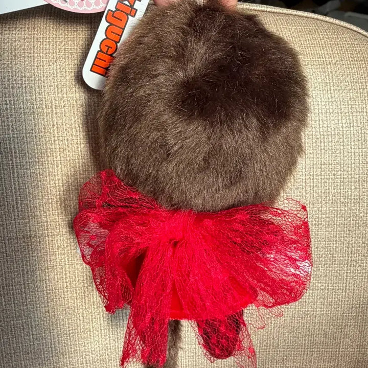 [BUNJANG] Monchhichi Big Head Red Dress Keychain / 몬치치 빅헤드 레드 드레스 키링 새제품