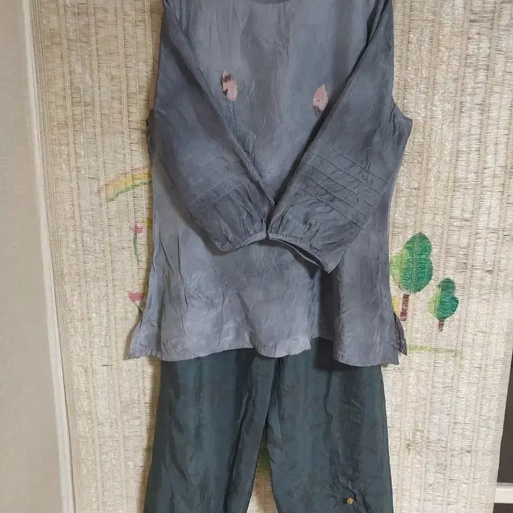 [BUNJANG] Natural Dyeing Rayon Top and Bottom Set / 국산인견 천연염색 상하의 세트 77