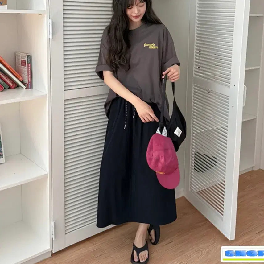 [SOLD OUT] (새상품, 착샷) 스트링 롱 스커트