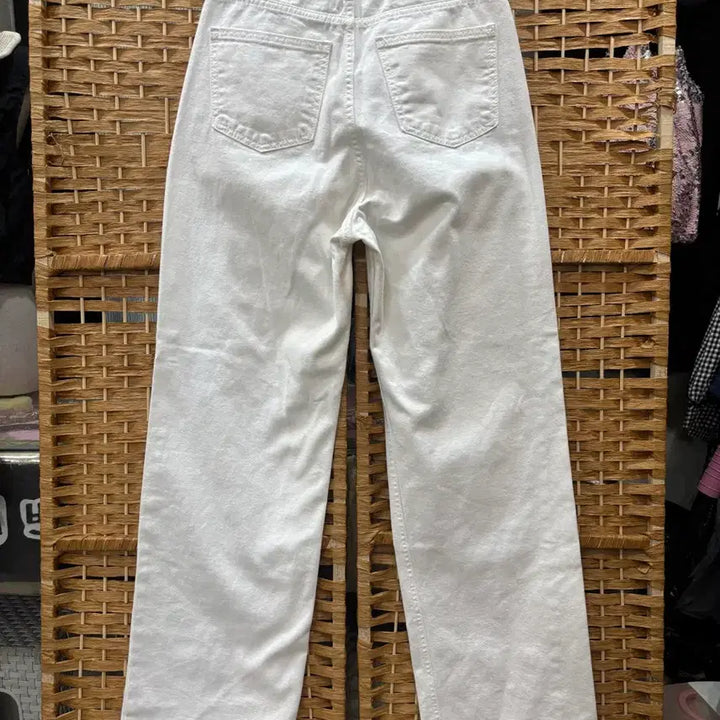 [BUNJANG] White Denim Wide Pants / 화이트 데님 와이드 팬츠