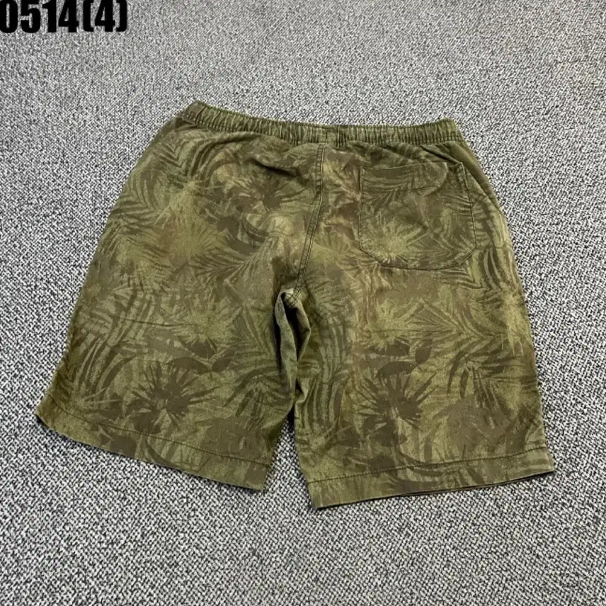 [BUNJANG] Khaki Palm Tree Pattern Shorts / 카키 야자수 패턴 반바지