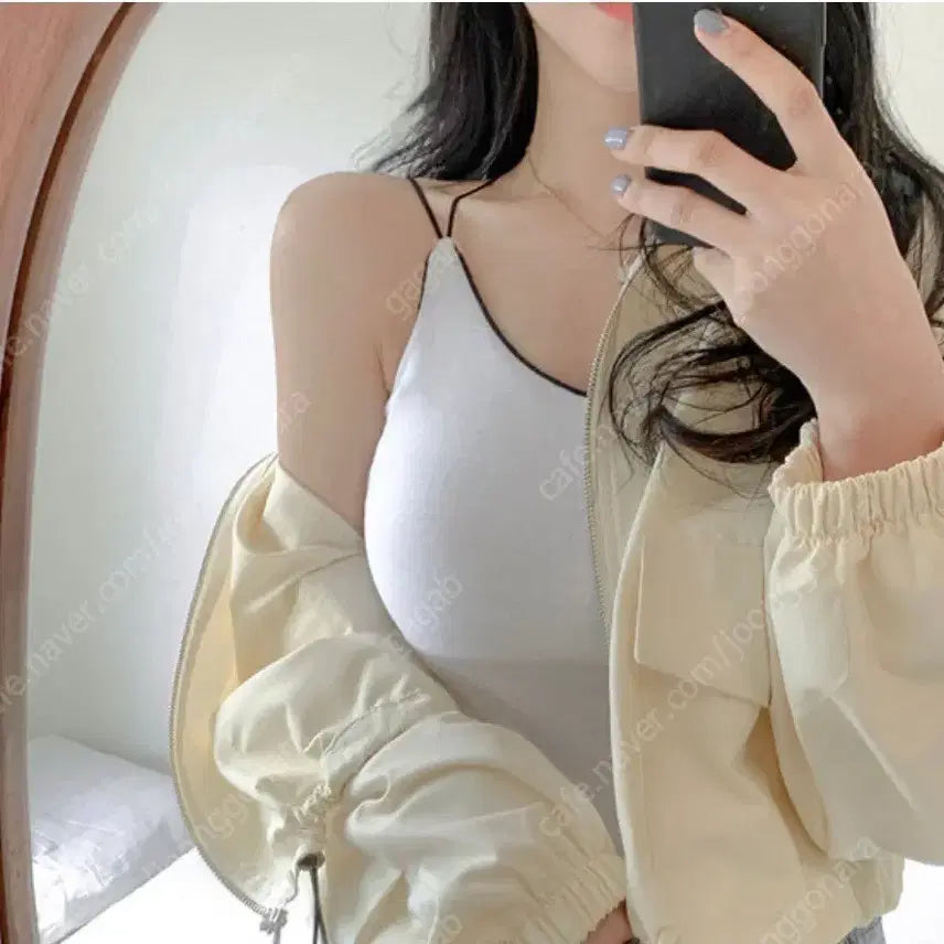 [BUNJANG] Cropped Military Style Jacket - Ivory, One Size / 새상품 크롭 야상스타일 자켓 프리사이즈 아이보리색상