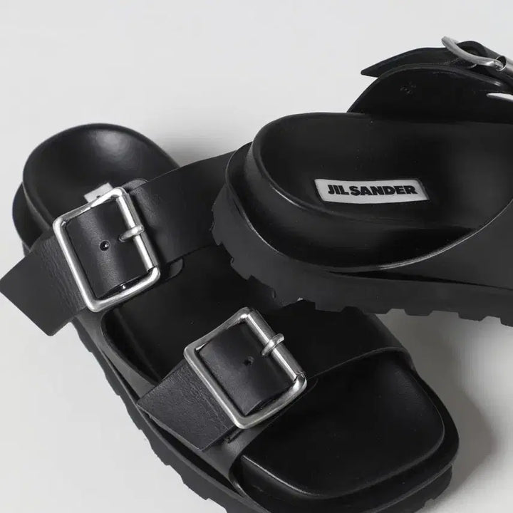 [BUNJANG] Jil Sander Square Toe Buckle Leather Slides Black Size 43 / JIL SANDER 질샌더 스퀘어 토 버클 레더 슬리퍼 블랙 43사이즈
