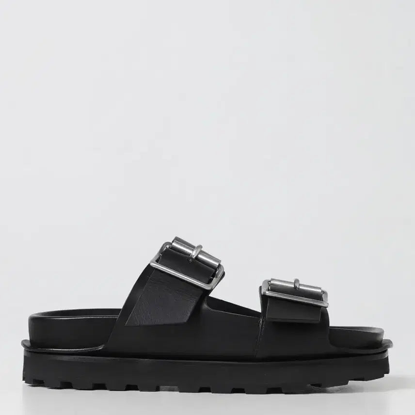 [BUNJANG] Jil Sander Square Toe Buckle Leather Slides Black Size 43 / JIL SANDER 질샌더 스퀘어 토 버클 레더 슬리퍼 블랙 43사이즈