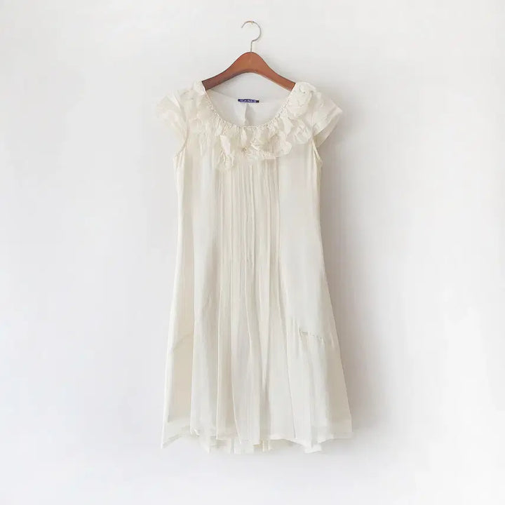 [BUNJANG] Ruffle Pintuck Chiffon Dress / 러플 핀턱 쉬폰 원피스