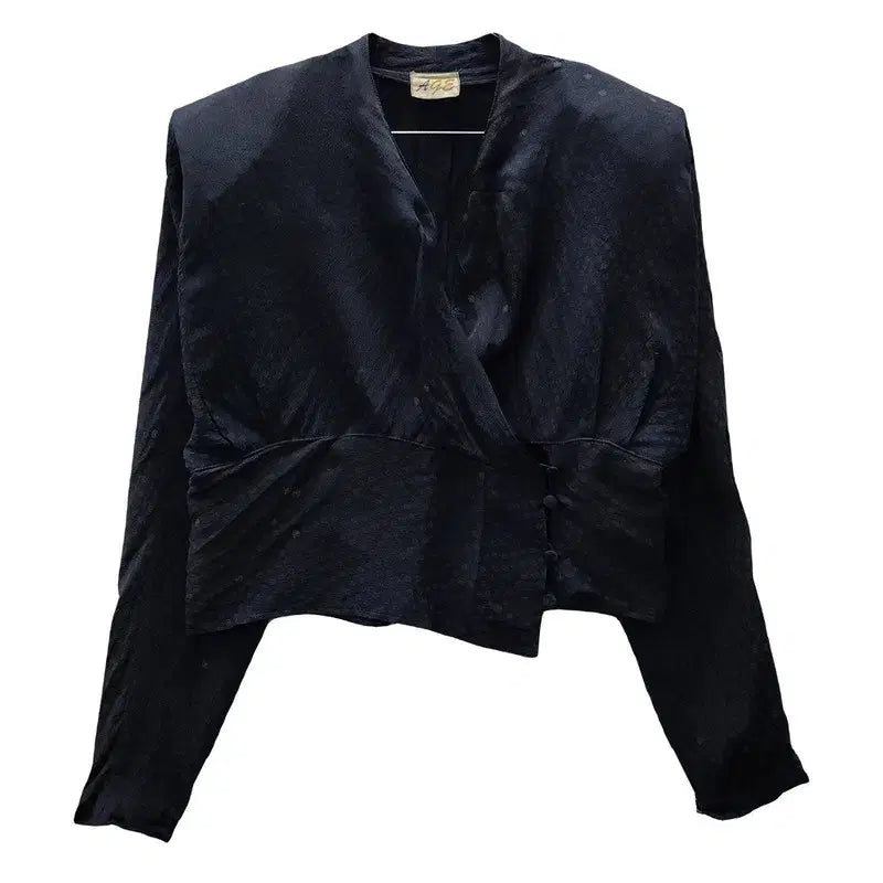 [BUNJANG] Vintage Avant-Garde Dot Black Blouse (S) / 빈티지 아방가르드 도트 블랙 블라우스 S