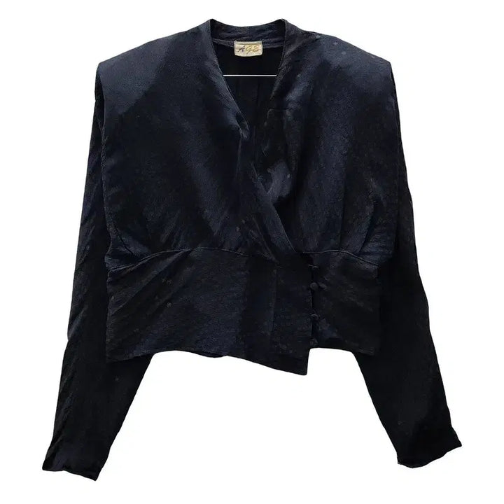 [BUNJANG] Vintage Avant-Garde Dot Black Blouse (S) / 빈티지 아방가르드 도트 블랙 블라우스 S