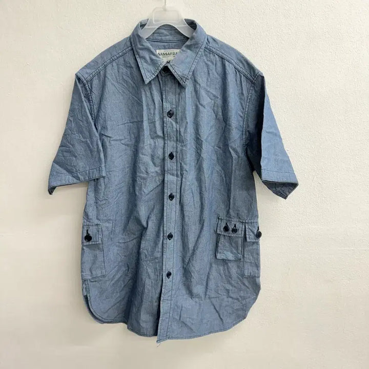 [BUNJANG] SASSAFRAS Denim Half Shirt (M) / 사사프라스(SASSAFRAS) 데님 하프 셔츠 (M)