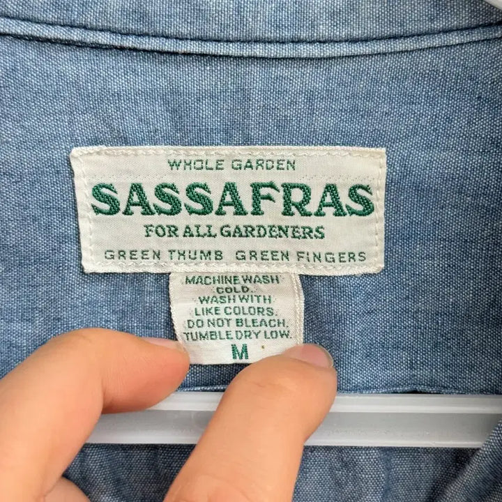 [BUNJANG] SASSAFRAS Denim Half Shirt (M) / 사사프라스(SASSAFRAS) 데님 하프 셔츠 (M)