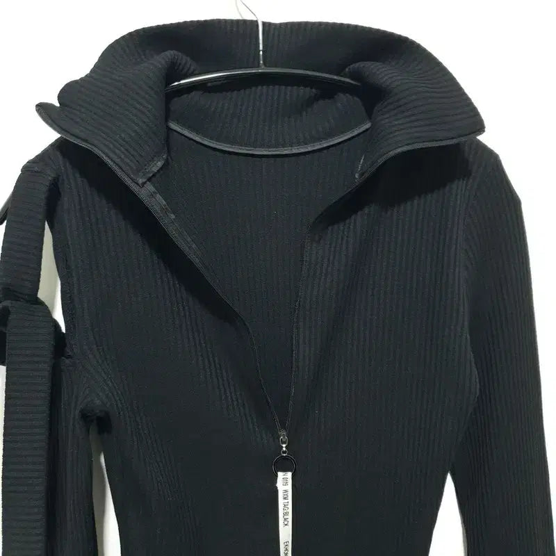 [BUNJANG] Econ Rib Detail Ribbed Turtleneck Knit / 에콘 리본디테일 골지 터틀넥 니트 F_M1183