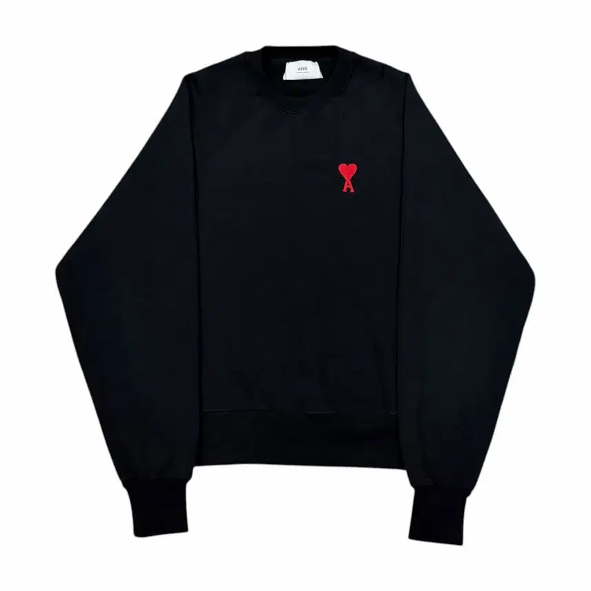 [BUNJANG] AMI Small Heart Logo Sweatshirt Black M / AMI 아미 스몰 하트 로고 스웻셔츠 맨투맨 블랙 M