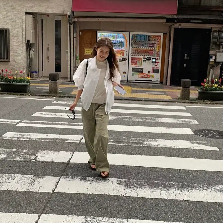[BUNJANG] Thefouur Washed Herringbone Pants Beige Khaki / 더에프유 베이지카키팬츠 Washed Herringbone Pants