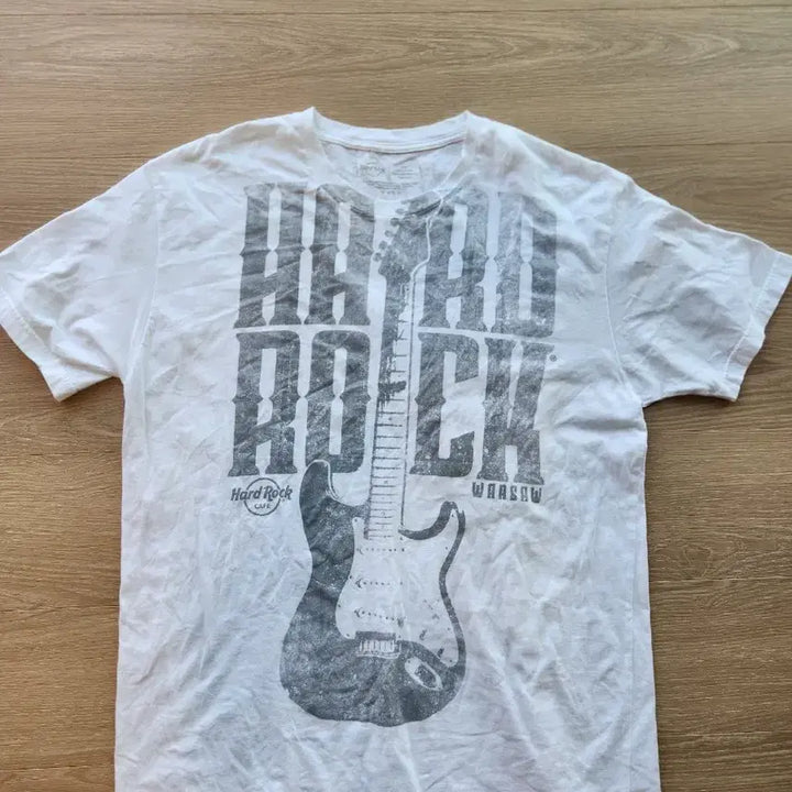 [BUNJANG] Hard Rock Cafe Guitar Print Short Sleeve T-Shirt White XXL / 하드락카페 기타 프린팅 반팔티 화이트 XXL