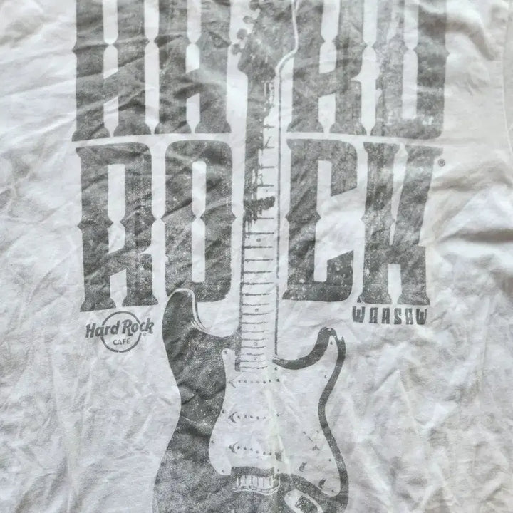 [BUNJANG] Hard Rock Cafe Guitar Print Short Sleeve T-Shirt White XXL / 하드락카페 기타 프린팅 반팔티 화이트 XXL