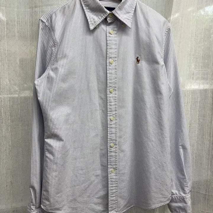 [BUNJANG] Polo Ralph Lauren Oxford Sky Blue Stripe Long Sleeve Shirt / Polo 폴로 랄프로렌 옥스포드 스카이블루 스트라이프 긴팔 셔츠 Size