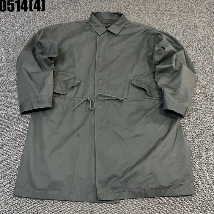 [BUNJANG] Khaki Vintage Long Field Coat / 카키색 야상 롱 코트