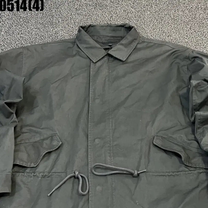 [BUNJANG] Khaki Vintage Long Field Coat / 카키색 야상 롱 코트