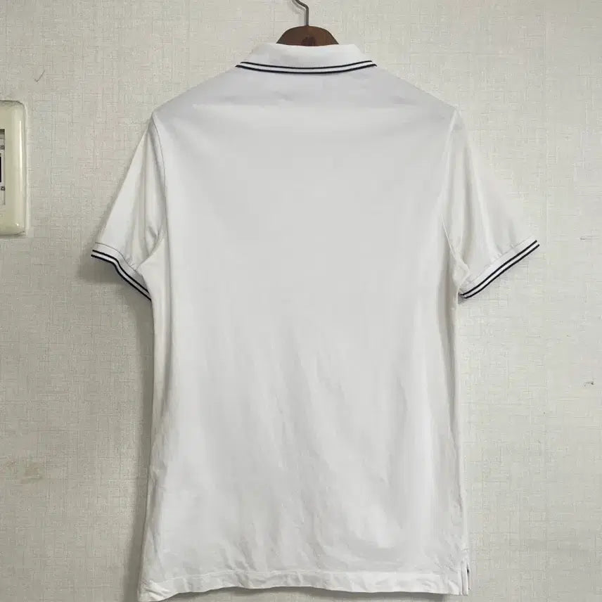 [BUNJANG] Stone Island White Slim Fit Polo Shirt L / 스톤아일랜드 화이트 슬림핏 카라티 L