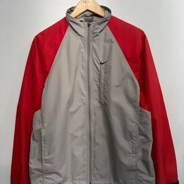 [BUNJANG] Nike Vintage Old School Windbreaker Jacket Red Grey / 100 빈티지 올드스쿨 나이키 바람막이 자켓 레드 그레이