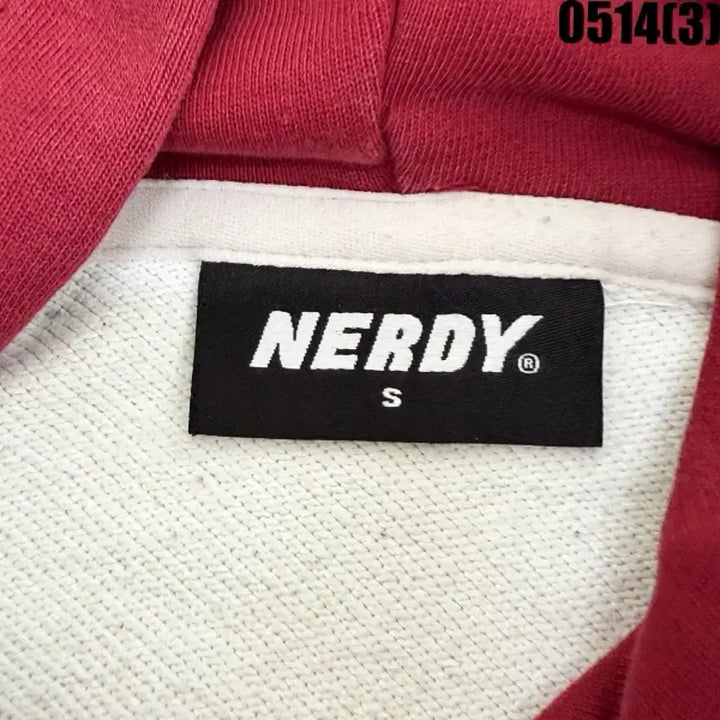 [BUNJANG] NERDY Crop Hoodie Red/Ivory S / 널디 크롭 후드티 레드/아이보리 S 0514